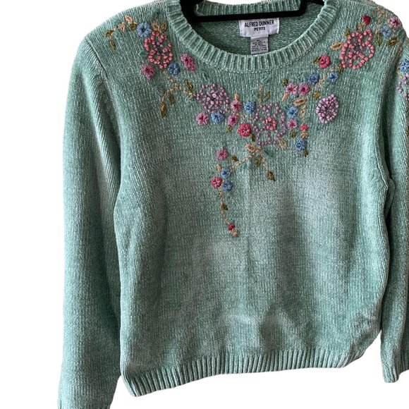 Vintage Alfred Dunner Floral Embroidered Grandmacore Sweater - Picture 4 of 7